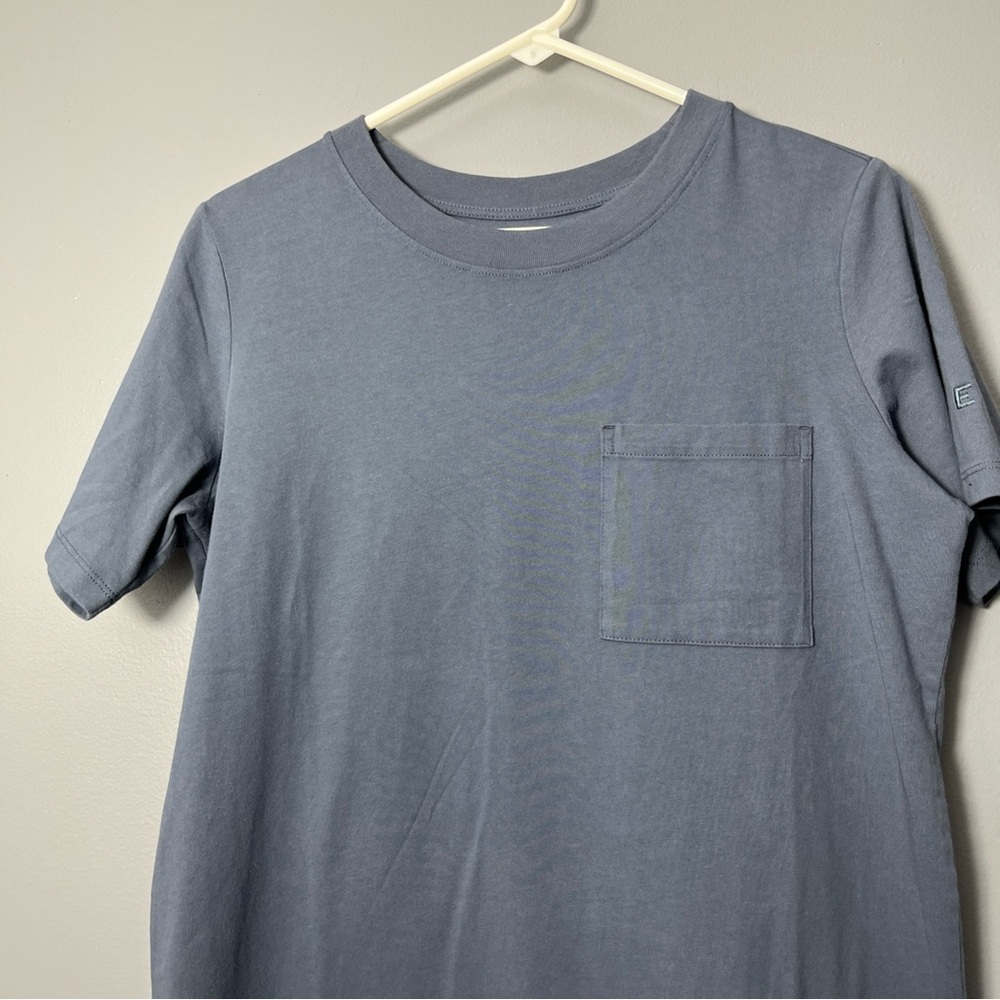 Everlane Slate Blue The Weekend Short Sleeve Tee Shirt Dress Size Small - Picture 2 of 10
